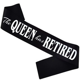 HUBEISIYU The Queen Has Retired Sash, Officially Reitred Sash for Women Gift idea for Retirement Party Decorations Supplies, Black + Silver(The Queen has Retired)