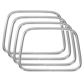 sourcing map 4Pcs Metal Purse Handle Trapezoid Handbag Ring Buckle Silver