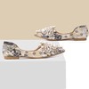 Pearl Decoration Women's Flat Bottom Pointed Toe One Step Flat