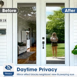 Coavas One Way Window Privacy Film, Reflective Window Tint for Home See Out Not in, Sun Blocking Anti UV Static Cling Glass Windows Door Coverings for Winter, 17.5x78.7 Inch