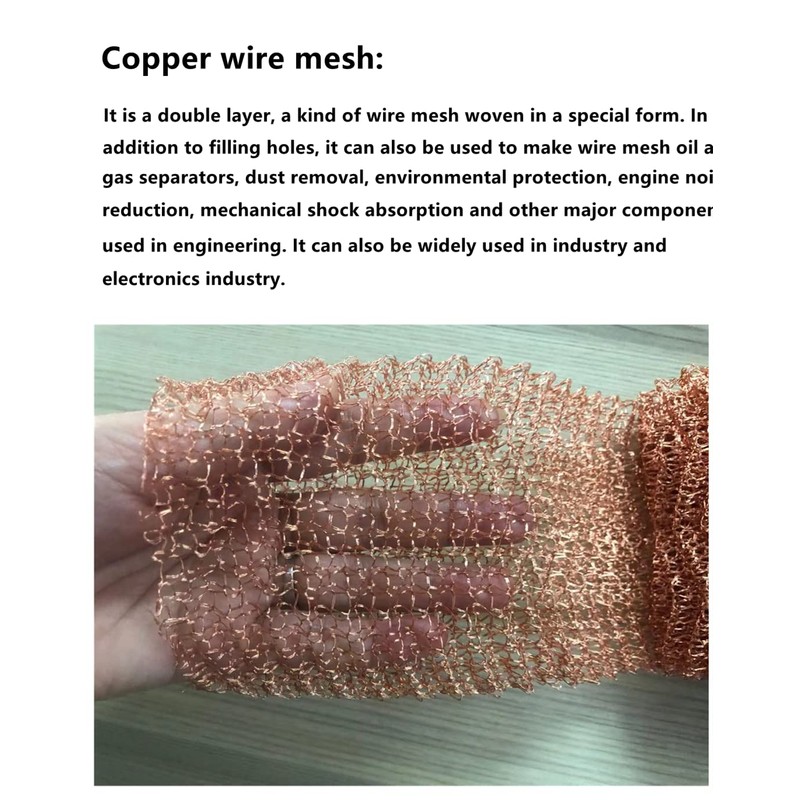 Copper Mesh,Pure Copper Wire Mesh, Hole and Gap Filler, Sturdy