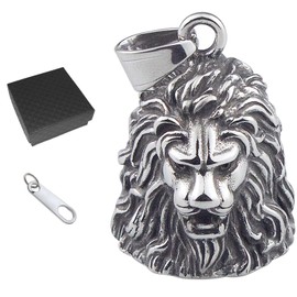 amavoler Motorcycle Bell With Motorcycle Bell hanger- bells accessory or key chain for luck on your journey., Lion, normal