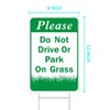 Please Do Not Drive or Park on Grass Yard Sign,8x12