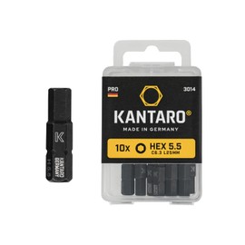 KANTARO 3014 Hexagonal Bit HEX 5.5 mm x 25 mm (Pack of 10) Made in Germany - Fence Bit for Hexagonal Socket Fence Screws