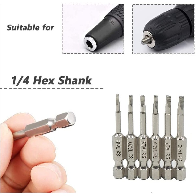 Uacen 6 Piece Magnetic Triangle Screwdriver Bit Set, S2 Steel