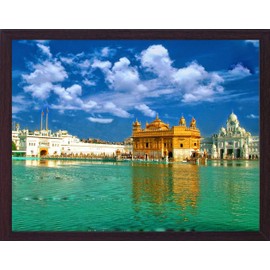 A Golden Temple Amritsar 1833, A Old and Memorable Picture with Frame, A Poster with Frame Must for Every Family, Office, Gift and Auspicious Purpose