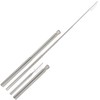 com-four® 2 x Foldable Stainless Steel Straws, Rustproof and Reusable,