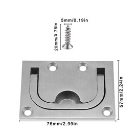 AYZECHANG Floor Lifter, Pack of 2 Inlet Handle, Floor Lifter, Hatch Handle Made of Stainless Steel, Inset Winding Handles for Ships, Comes with 8 Screws for Ships, Yachts and Storage Cabinets