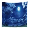 Loccor 5x5ft Fabric Night Sky Backdrop Full Moon Clouds Lawn