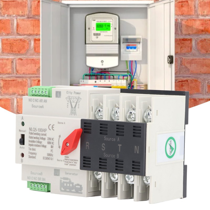 AC220V Dual Power Automatic Transfer Switch 4P Millisecond Switching Generator