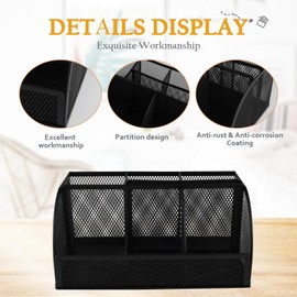 Yomjarl Toothbrush Holders,Tooth Brush Organizers with 2 Glass Cotton Swab Jars,6 Compartments Metal Mesh Bathroom Organizers and Storage Shlef for Toothbrush Caddy & Toothpaste Holde Drainage