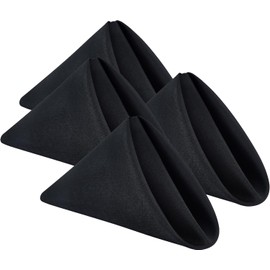 NiaWa Cloth Napkins, Wedding Napkins, – 43x43 cm, 100% Polyester (Black- 6 PC)