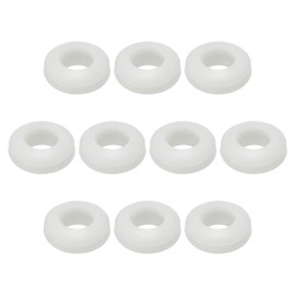 Rebower Rubber Grommets Flexible Wire Hole Plugs 10mm Mounting Diameter, White, 100pcs