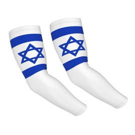 AKMCBSH Israel Flag Arm Sleeve, Cooling Arm Sleeves with National Flag Design, Sun Protection Sports Covers for Men and Women, Cycling and Hiking