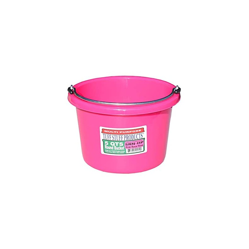 Tuff Stuff 5Qts Small Round Bucket Hot Pink