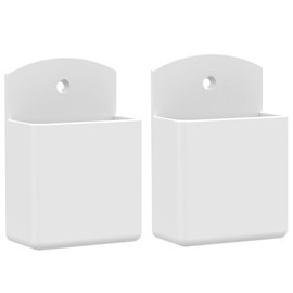 DRQ 2pc Adhesive Remote Control Holder, Wall Mount TV Controller Holder, TV Remote Organizer, Wall Pen Holder Desk Accessories Storage for Home Office School, White