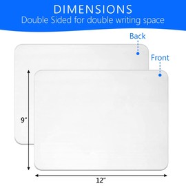 Small White Board, 9 x 12 Dry Erase Board, 2 Small White Board Dry Erase, Double Sided White Board, Lapboard, Small Dry Erase Board for Kids, Office and Classroom