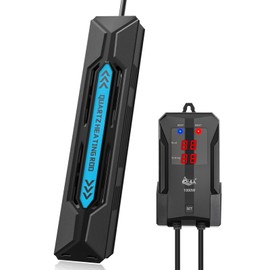 AQQA Aquarium Heater, 300W/500W/800W/1000W Submersible Fish Tank Heater with Rapid Heating Quartz Tubes and Precise Dual Digital Display Controller for Up to 200 Gallon Seawater Freshwater Fish Tank