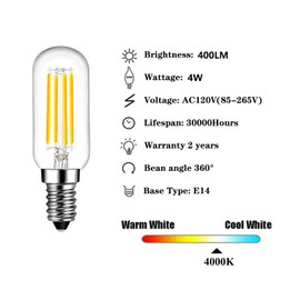 SHUWDKAR E14 LED Bulb European Base 4000K, 40 Watt Equivalent 400ML E14 Light Bulb Non-Dimmable, 6 Pack
