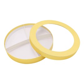 QRQR 12inch Big Heart Shaped Gift Box With Clear Window Paper Mache Cardboard Chocolate Covered Strawberry Tray Packaging (golden)