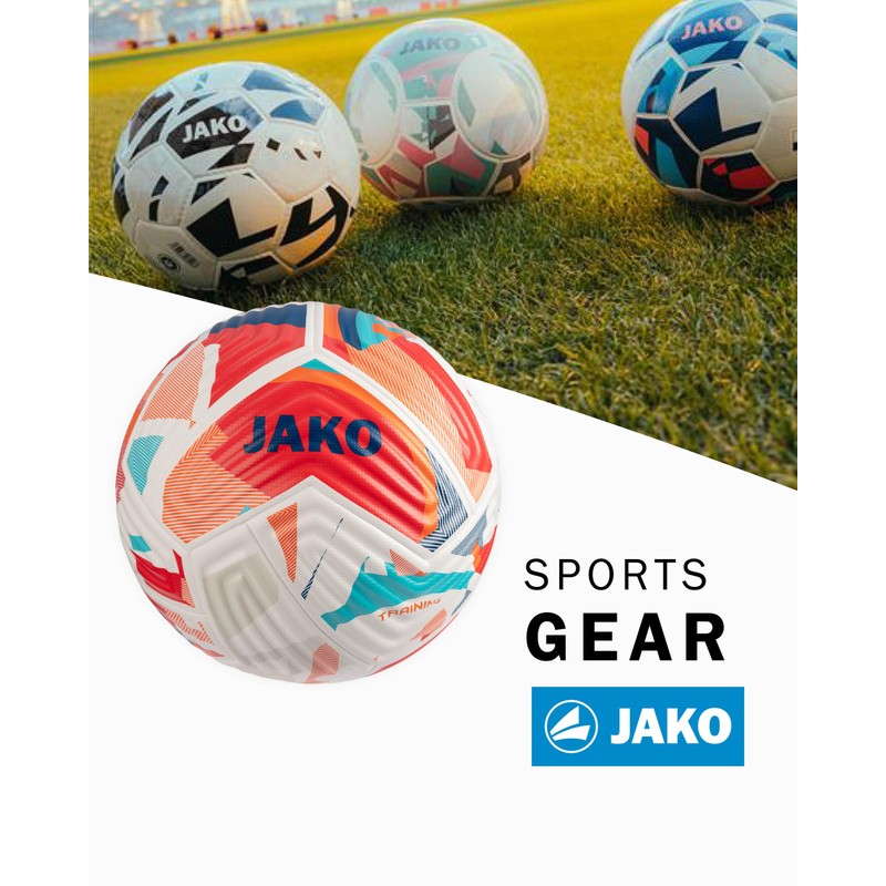 JAKO Flow Training Ball, White/Fluo Red/Navy, 5