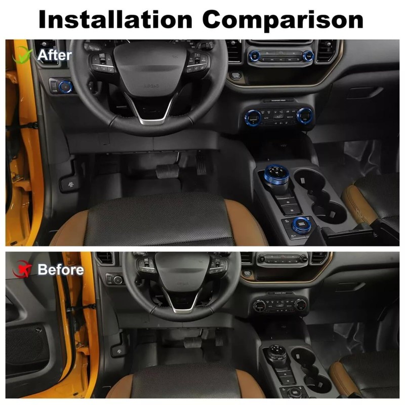 AuTK for Bronco Sport Trim Rings, AC Headlight Tune Gear