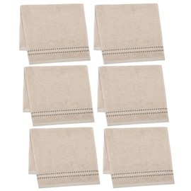 Maisonette Classy 100% Cotton Wash Cloths (30 x 50 cm, Pack of 6) - Face, Hand Beige Towels for Bathroom & Small Guest Towels