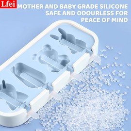 Popsicles Molds, Mini Popsicles Molds for Kids Baby Cute Shapes Silicone Popsicle Molds BPA Free Reusable Ice Cream Mold Popsicle Maker Homemade DIY Set (2Pcs Pineapple&Paws)