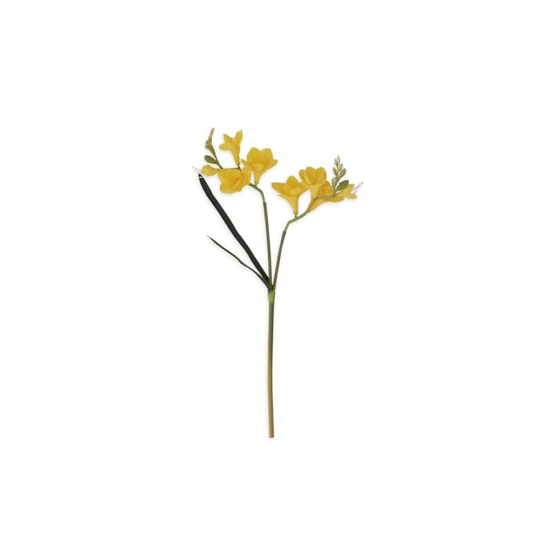 K&K Interiors Yellow Real Touch Freesia Stem, 21-Inch
