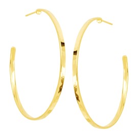 Silpada Hammered 14K Gold-Plated .925 Sterling Silver Hoop Earrings for Women, Jewelry Gift Idea, 'Circle Up'