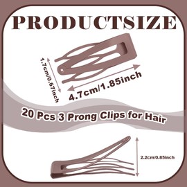 20 Pcs Double Grip Metal Snap Hair Clips for Women/Girls,Small Barrettes for Thin/Fine/Short Hair,Strong Hold Hair Accessories, (Coffee)