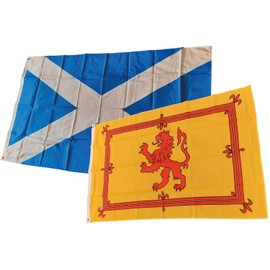 Scotland & Rampant Lion Flag 5ft x 3ft 75d Premium Polyester Suitable For Flagpoles