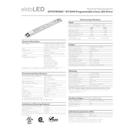 eldoLED | 2743W7 OPTOTRONIC OTi 85W Programmable Linear LED Driver | Replacement for OSRAM 57422 | Oti85/120-277/2A3/DIM-1 L