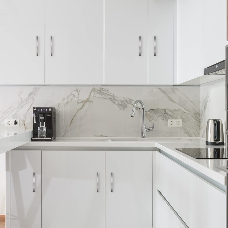 SYZOW 6 Pack Brushed Nickel Cabinet Handles Stainless Steel Kitchen