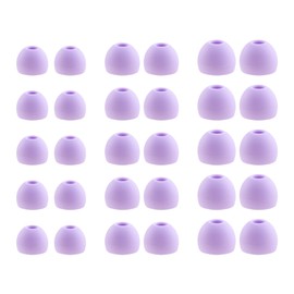 NANLANFAN Replacement Silicone Ear Tips for bmani T16 / occiam T17 / TOZO T6 / TOZO T10 / bmanl T16 / TONEMAC N18 Earbuds, 15 Pairs (S/M/L) (Purple)