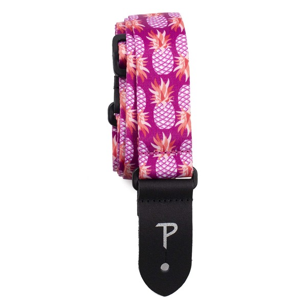 Perris Leathers FWS15-7128 Nylon Ukulele Strap - 1.5", Purple Pineapples