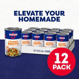 Swanson 100% Natural, Gluten-Free Chicken Broth, 14.5 Oz Can (Pack of 12)