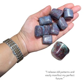 BellaMira Ruby Kyanite Crystal, Single Polished Stone, Healing Crystal for Balance, Nurturing, Vitality, Alignment, Calming, Peaceful, Visualisation, Honesty, Serenity and Loyalty