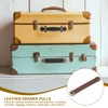 PATIKIL 5.6" Leather Drawer Pulls with Iron Sheet, 6 Pcs