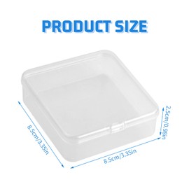 6Pcs Mini Plastic Clear Bead Storage Container Boxes with Lid Transparent Craft Box for Collecting Small Items Beads Jewelry Business Cards Stationery Accessories DIY Craft Finding (8.5*8.5*2.5cm)