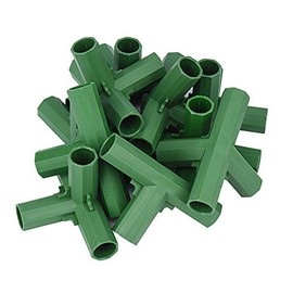 Otzoan 10PCS 16mm Greenhouse Frame Furniture Connectors Fitting Build Garden Framework Supports Cages Fruit Cages Netting Frames Fencing Building Connectors (Green 4-Way Corner)
