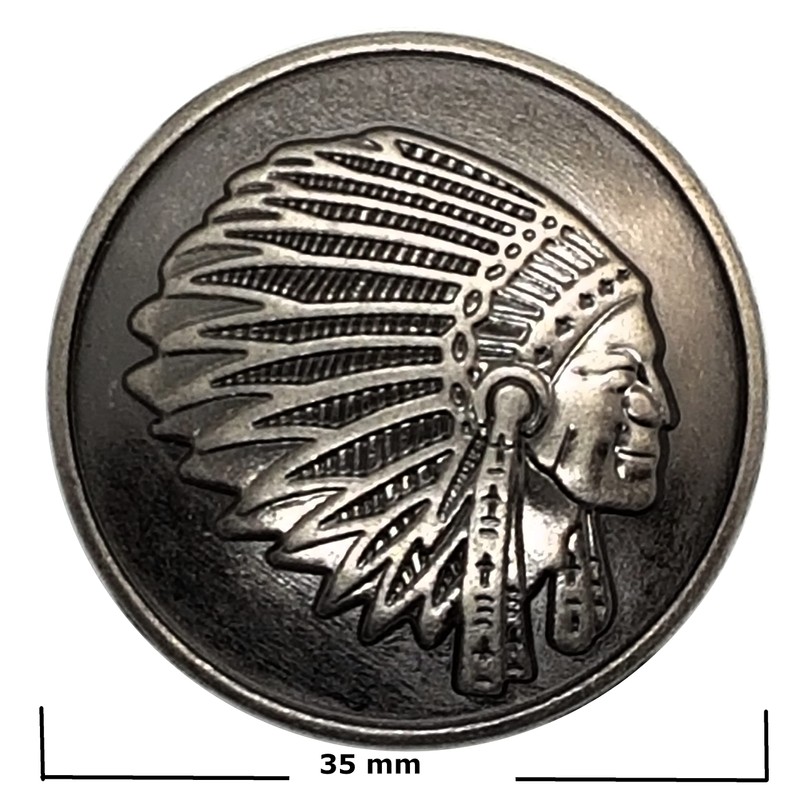 Goldgöre Conchos Concho Indian Silver Matt Screw-On 35 mm