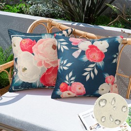 Aisybaklyn Cushion Cover, 40 x 40 cm, Outdoor Cushion, Weatherproof, Decorative Cushion, Waterproof Cushion Cover, Outdoor Cushion, Chair Cushion for Balcony, Garden, Sofa, Living Room, Bedroom,