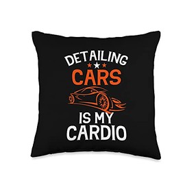 Funny Auto Detailer Meme Detailing Cars Is My Cardio Throw Pillow
