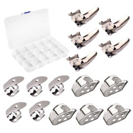 Jiayouy 15pcs Guitar Thumb Finger Picks Set Metal Guitar Thumb Finger Picks with Storage Box for Gutiar Bass Ukulele Banjo Silver