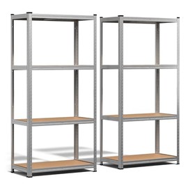 VOUNOT® Heavy-Duty Shelving Unit Set of 2 Shelving Units Basement Shelving Workshop Shelving Unit 160 x 80 x 40 cm 4 Adjustable Shelves 700 kg Load Capacity