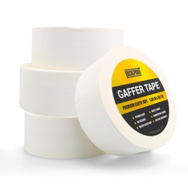 Lockport White Gaffers Tape 2 inch x 30 Yards - 4 Pack Pro White Gaff Tape - No Residue, Water Resistant, Non-Reflective, Easy Tear - Multipurpose