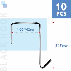 Vantasii 10 Pack Over The Door Hook, Sturdy Single Metal Over Door Hanger Electroplate Metal Hook for Hanging, Towels, Clothes, Bags, Cubicle, Bathroom Use (Black)