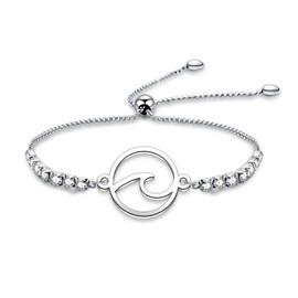 WKXZMTR Ocean Wave Bracelet Surfer Bracelet Sea Wave Summer Beach Vacation Holiday Bracelet Ocean Beach Bracelet Gifts for Women (Surfer Br)