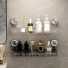 MiOYOOW Clear Shower Caddy, Heavy Duty Suction Cup Shower Shelf